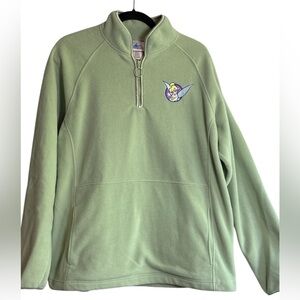 Disney Tinker Bell Green Quarter Zip Fleece Pullover – Size XL